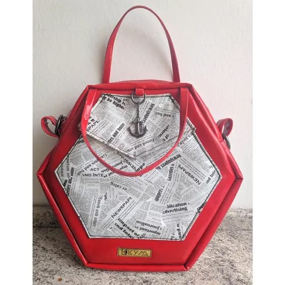 Bolsa de verniz formato hexágono