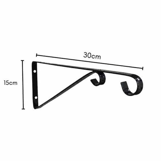 Mão Francesa Ferro 30cm P/ Pendurar Vaso De Plantas Parede