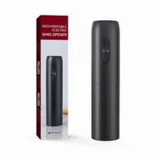 Saca Rolha Portátil Sem Fio Abridor de Vinho Elétrico Pratico Bateria Recarregável USB Preto
