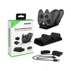 Base Carregadora Compatível com Controle Console Xbox One S/X + 2 Baterias One Recarregáveis