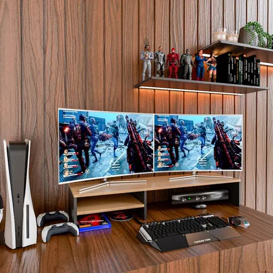 Suporte Monitor Mesa Elevado Home Office Organização