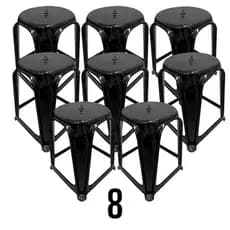 8 Banqueta Banco Plástico Resistente Multiuso Cadeira Cozinha Sala Casa 120kg