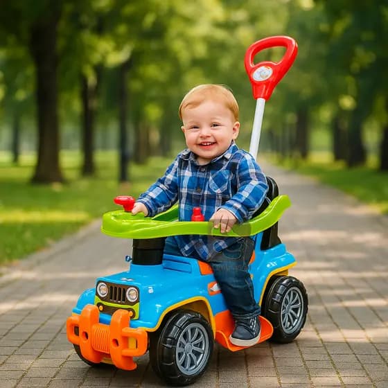Carrinho De Passeio Menina Menino Infantil Velotrol Empurrador Andador Bebe Jip Com Buzina e Som
