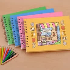 Kit 5 Livros Para Colorir 250 Folhas Infantil Desenho Pintar Com Folha de Proteção Boby Guds Goodis