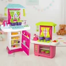 Kit Cozinha Infantil Brinquedo Criança Forno Pia Fogao Forno Panelas Completo Acessorios Educativo