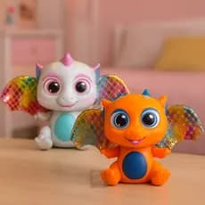 Bebê Dragão Flying Baby Com Asas a Mamadeira Brinquedo Infantil para Crianças Laranja e Branco