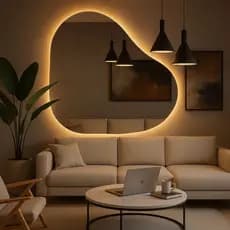 Espelho Grande Corpo Inteiro Com Led Espelho Para Sala Quarto Espelho Orgânico