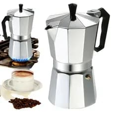 Cafeteira Italiana de Alumínio Café Expresso 3, 6, 9 Xícaras Cafeteira Italiana Moka Express Aço