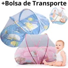 Berço Mosquiteiro Cama Tenda Cercadinho Portátil Retrátil Berço De Bebe Com Mosquiteiro Estampado + Bolsa de Transporte