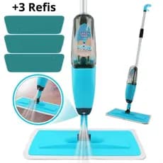 Mop Spray Magico Com Reservatorio Rodo De Limpeza + 3 Refis de MicroFibra