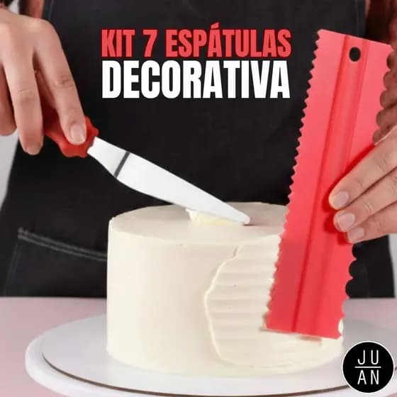 Kit 4 Espatulas Decorativas Profissionais Alisador de Bolo para Chantilly e Recheios Premium