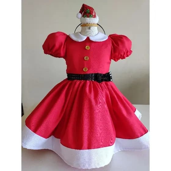 Fantasia infantil mamãe Noel/vestido natal
