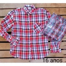 Fantasia infantil caipira/conjunto junino xadrez/camisa caipira