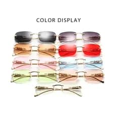 Óculos de sol quadrados sem moldura coloridos homens mulheres Retro leopardo cabeça Metal óculos de sol transfronteiriço