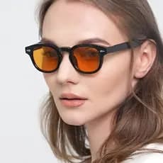 Óculos De Sol Redondos Vintage Feminino Masculino Retro Rebite Gradiente UV400 Tons Quadrados