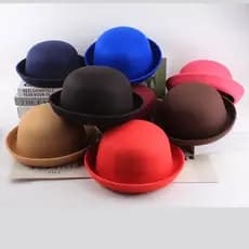 Criança Aldult Fedora Chapéu Bowler Menina Menino Simples Moda Cavalheiro De Feltro