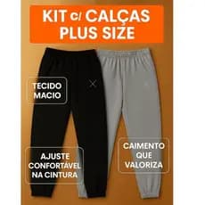Calças Elastano Plus Size GG Ao G4  Jogger Tactel  Esportiva Casual