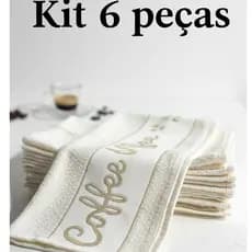 Kit 6 Tolhas Panos de Copa Bordados Jacquard Panos de Cozinha 100% Algodão 45x60cm