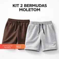 Kit 2 Bermuda Moletom Masculina Shorts Academia Treino Verão Com Bolso Elástico P ao GG