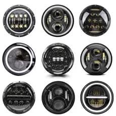 Faróis Redondos De 7 Polegadas Com Leds De Giro DRL Para Ayamaha Harley Road King Jeep Wrangler Jk LJ TJ CJ 7'De Motocicleta