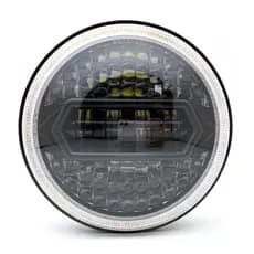 Farol De Motocicleta LED De 7 Polegadas Para Tour FLD Softail Heritage Street Glide Road King Electra & Jeep Wrangler