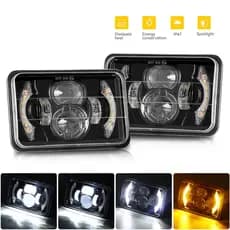 1/2pcs 4 " X 6 " Polegada Faróis LED À Prova D'água Feixe Alto/Baixo 7x6 " Com DRL Âmbar Branco Para Caminhão De Carro