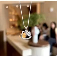Colar Hello Kitty prata corrente prata Sanrio