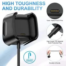 Dock Carregador USB Para Fitbit Versa/2 Adaptador De Energia Portátil Cabo De Carregamento Rápido Relógios Inteligentes