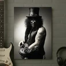 Quadro Decorativo Slash Guns 'N Roses Quadro MDF 3mm Fita Dupla Face Quadro Decorativo Rock