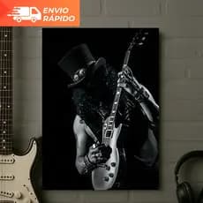 Quadro Slash Guns 'N Roses Quadro Placa MDF 3mm Adesivo Vinil Fita Dupla Face Quadro Decorativo Rock