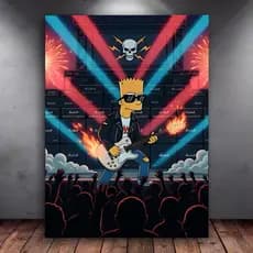 Quadro Decorativo Os Simpsons Bart Quadro Mdf 3mm Adesivo Vinil Quadro Decorativo Rock