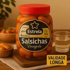 Balde salsicha aperitivo em conserva 400 gramas drenado envio 24 horas