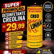 1 Latas Desinfetante Creolina Linhal 900ml Envio Imediato