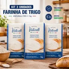 Farinha de Trigo Tipo 1 Venturelli Kit 3 Unidades 1kg