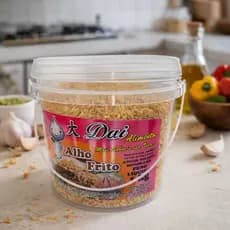 Balde Alho Frito Sequinho 1kg Cheiroso Fresquinho Validade Longa