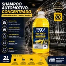 Shampoo Automotivo Concentrado Fix 2 Litros Alto Rendimento PH Neutro