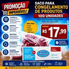 Saco Plástico Freezer Microndas 20x35cm 2L 100 Unidades Envio Imediato