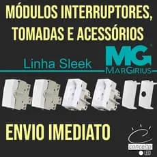 Tomada Interruptor Margirius Sleek Branco Brilhante