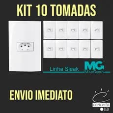Kit 10 unidades Tomada 10A / 20A - um módulo - Margirius Sleek Alto Brilho
