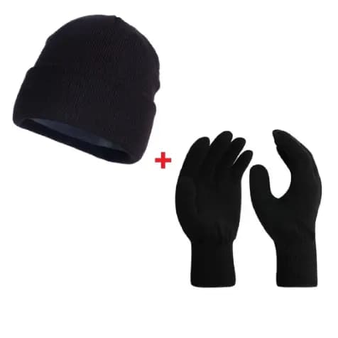 Kit Touca Gorro De Inverno Mais Luva Masculina E Feminina