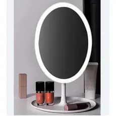 Espelho de mesa Oval para maquiagem com luz de LED