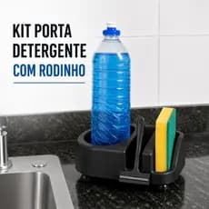 Porta Detergente e Esponja com Rodinho Organizador de Pia Suporte Multiuso para Cozinha