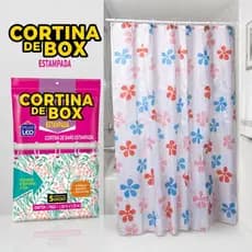 Cortina de Box Estampada Resistente Banheiro Com Ganchos 1,35x1,78 m Decoração Banheiro Casa