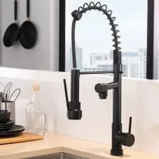 Torneira Cozinha Gourmet Ducha Flexível 50Cm Monocomando Preto Fosco