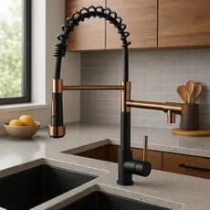 Torneira Cozinha Gourmet Monocomando Rosê Preto Fosco 50 Cm
