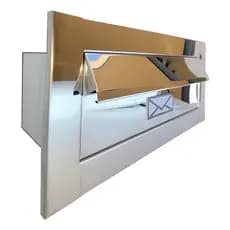 Caixa Correio Carta - Inox com Aba - Para Muro Parede de Embutir - Preto Fosco - Cromado - Branco