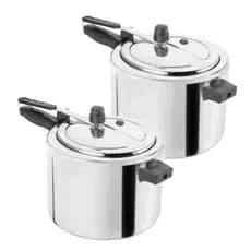Kit 02 Panelas De Pressão 7,0 Litros Em Aluminio Polida Jogo Cozinha Com Inmetro Panela Pressao