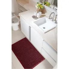 Tapete Microfibra Antiderrapante para Banheiro Vermelho