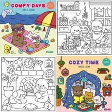 Kit 2 Livros de Colorir Cozy Time e Comfy Days Livros Magic Para Colorir