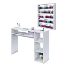Mesa de Manicure 110CM Completa + Expositor de Esmaltes 100% Premium